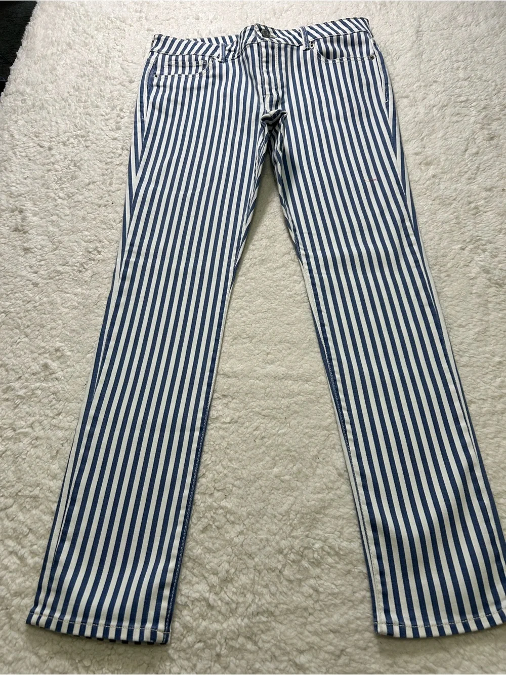 GAP Girls Kid Blue and White Striped Jeans